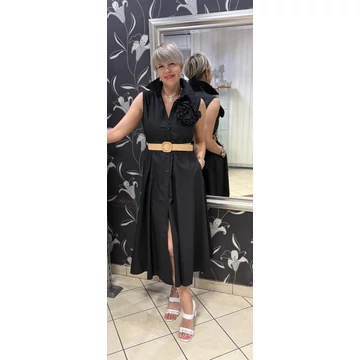 Rózsa ruha fekete
